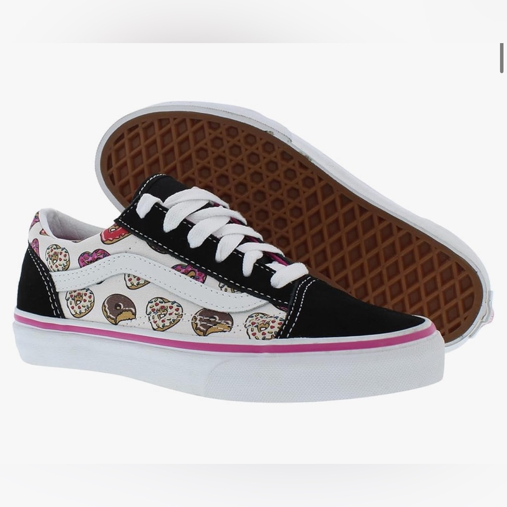 Vans Old Skool Kids Sneakers Black Pink Donuts Size 12